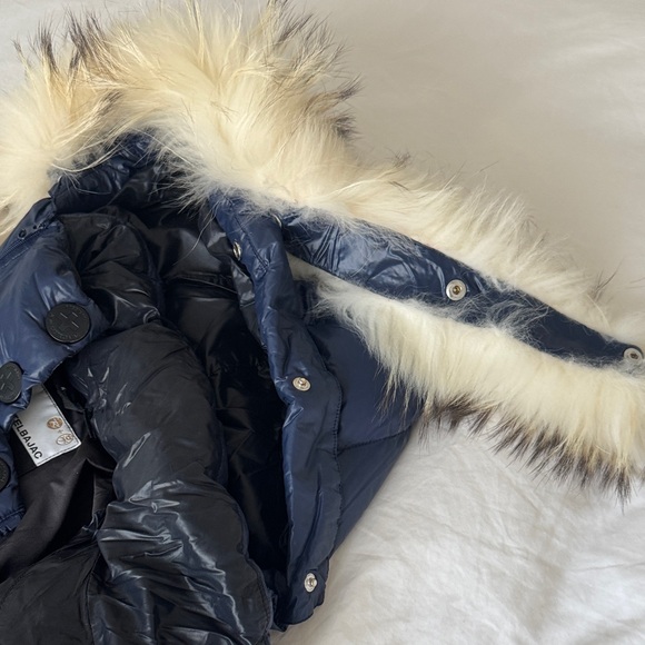 Rossignol Dark Blue and White Puffer Jacket with Fur Hood - Picture 6 of 12